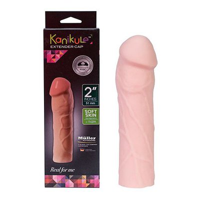 Насадка на половой член Kanikule™ Extender Cap 2' из Soft Skin +5,1см, 17х4см