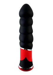 Анальный вибратор Toyfa Black&Red, 10 мощных режимов, черный, 17,2х3,6см
