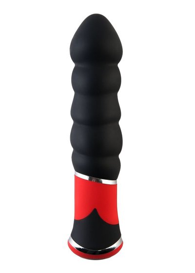 Анальный вибратор Toyfa Black&Red, 10 мощных режимов, черный, 17,2х3,6см